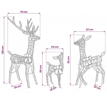 Christmas LED Reindeer Family 700 LEDs Cold White