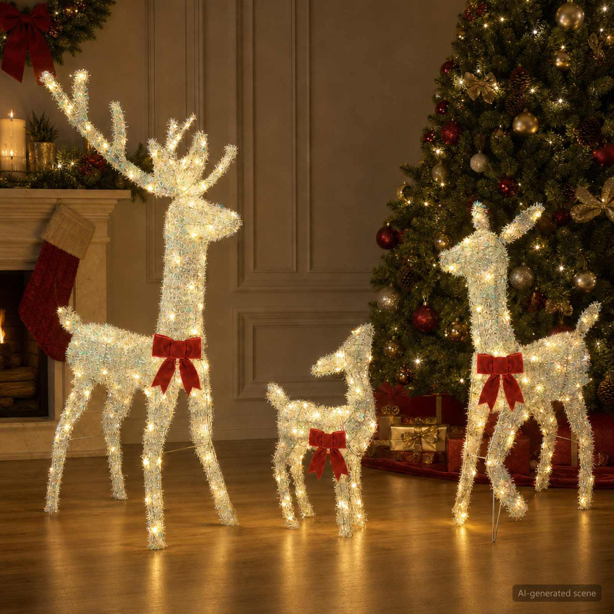 Christmas LED Reindeer Family 300 LEDs Warm White
