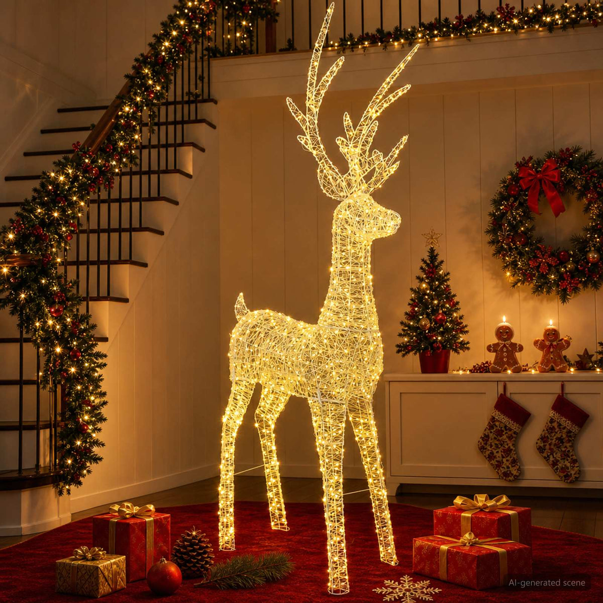 Christmas LED Reindeer Motif Light 1000 LEDs Warm White