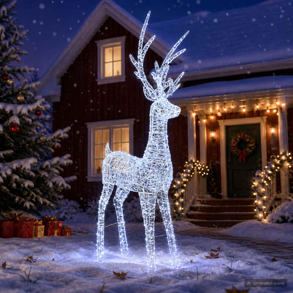 Christmas LED Reindeer Motif Light 1000 LEDs Cold White