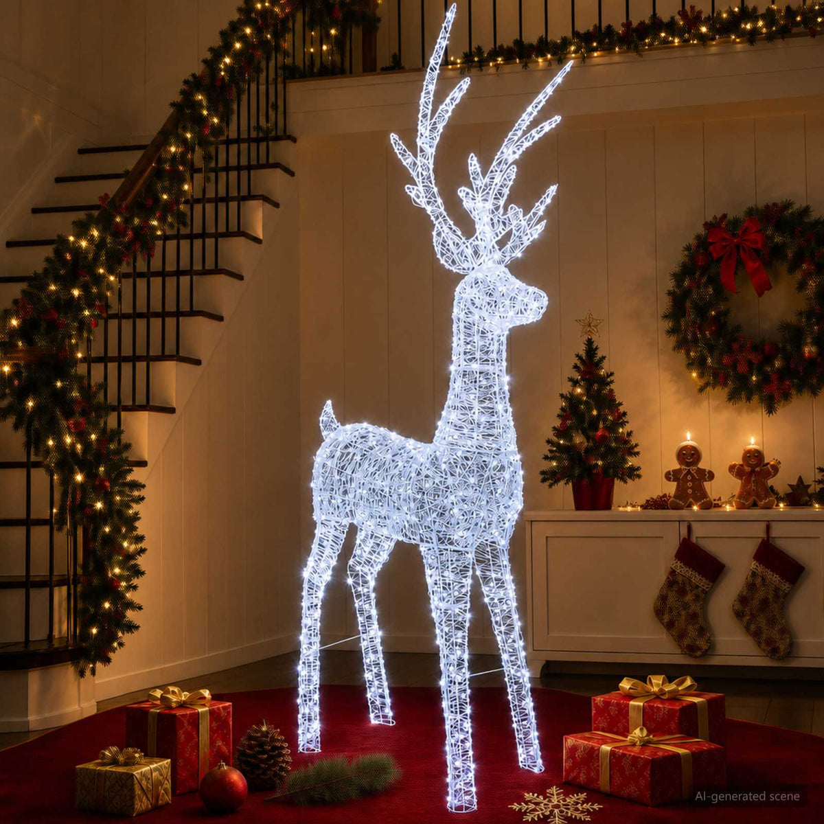 Christmas LED Reindeer Motif Light 1000 LEDs Cold White