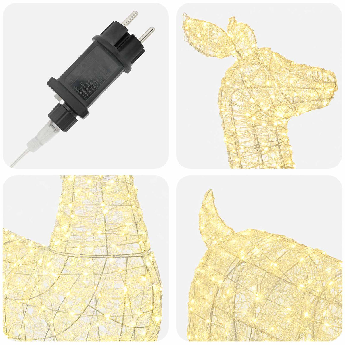 Christmas LED Reindeer Motif Light LOVIISA 900 LEDs Warm White