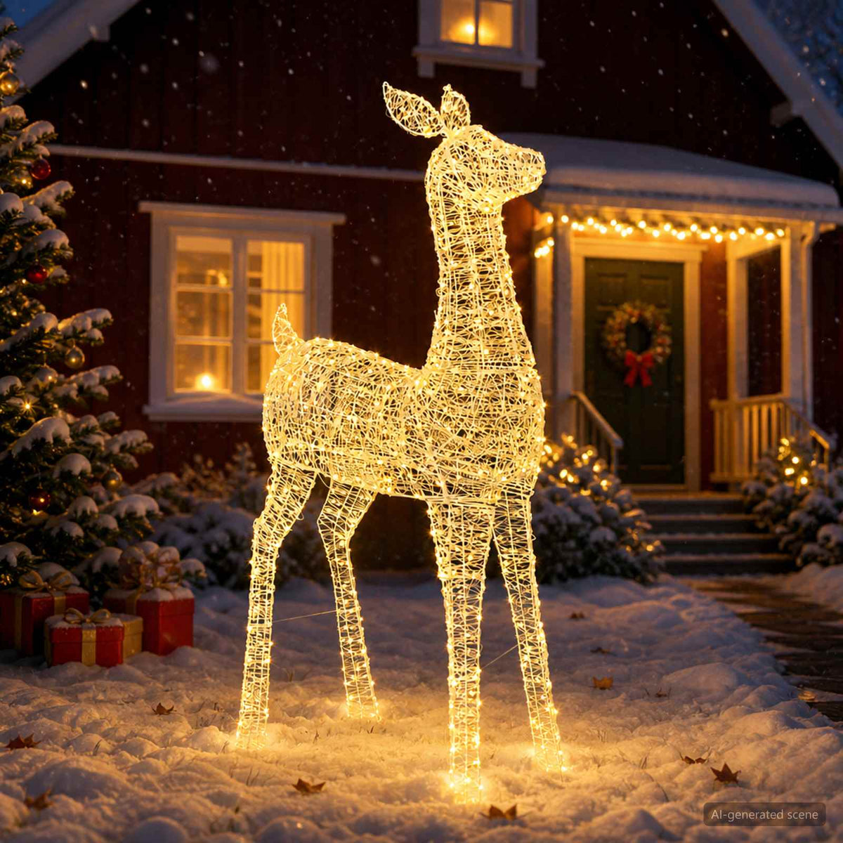 Christmas LED Reindeer Motif Light LOVIISA 900 LEDs Warm White