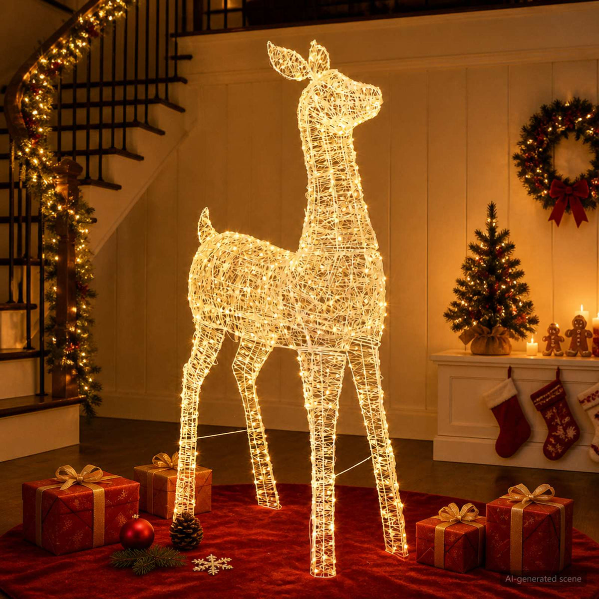 Christmas LED Reindeer Motif Light LOVIISA 900 LEDs Warm White