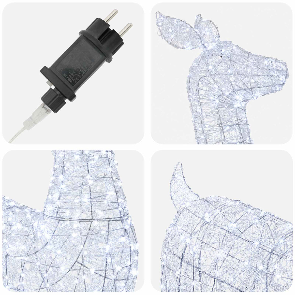 Christmas LED Reindeer Motif Light LOVIISA 900 LEDs Cold White