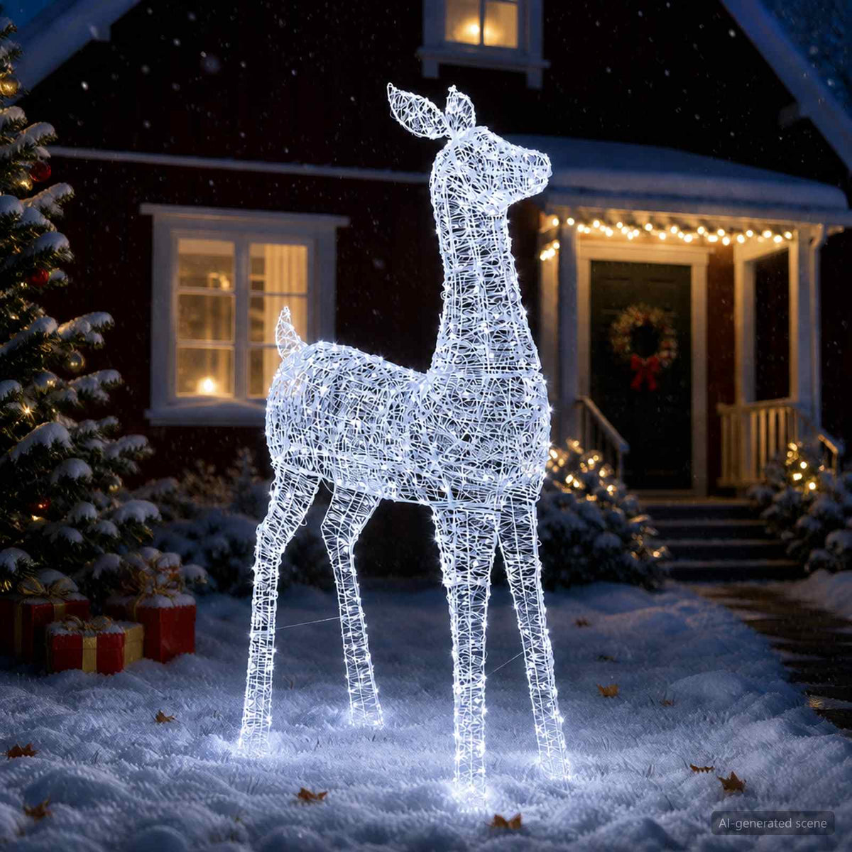 Christmas LED Reindeer Motif Light LOVIISA 900 LEDs Cold White