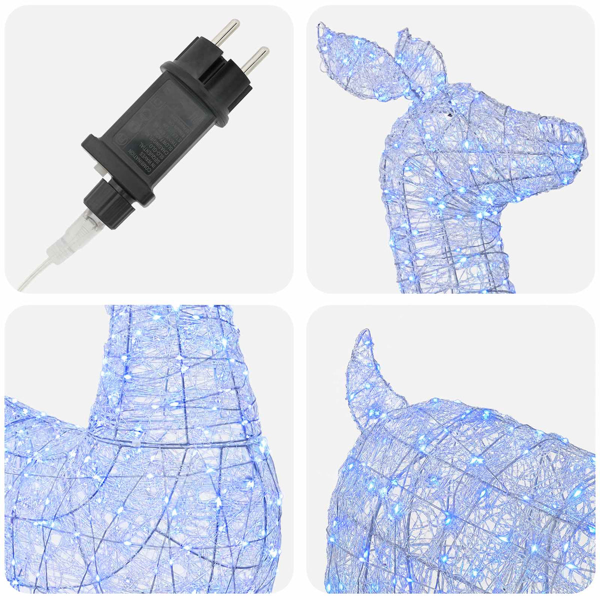 Christmas LED Reindeer Motif Light LOVIISA 900 LEDs Blue