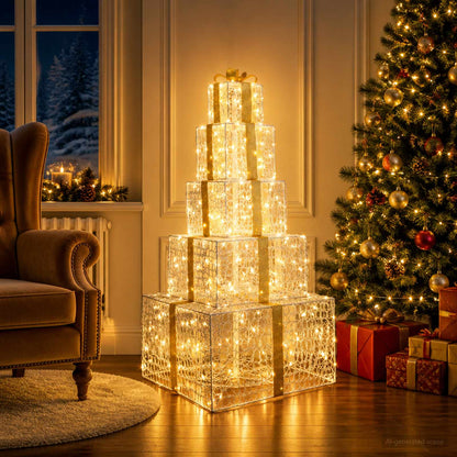 Christmas LED Gift Box Stack 250 LEDs Warm White
