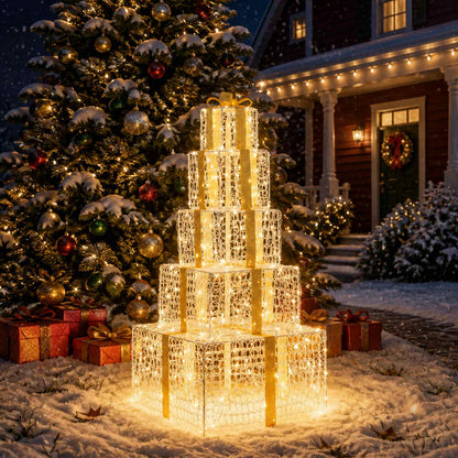 Christmas LED Gift Box Stack 250 LEDs Warm White