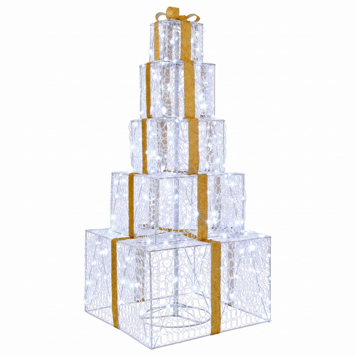 Christmas LED Gift Box Stack 250 LEDs Cold White