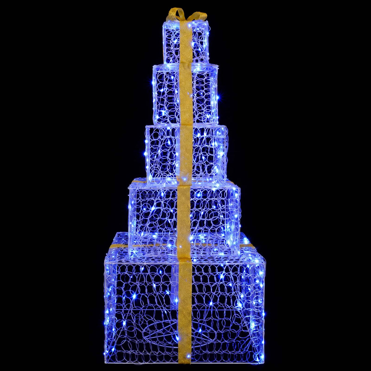 Christmas LED Gift Box Stack 250 LEDs Blue 56 x 56 x 120 cm