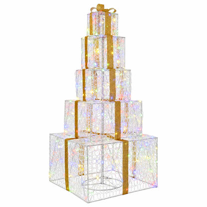 Christmas LED Gift Box Stack 250 LEDs Multicolour
