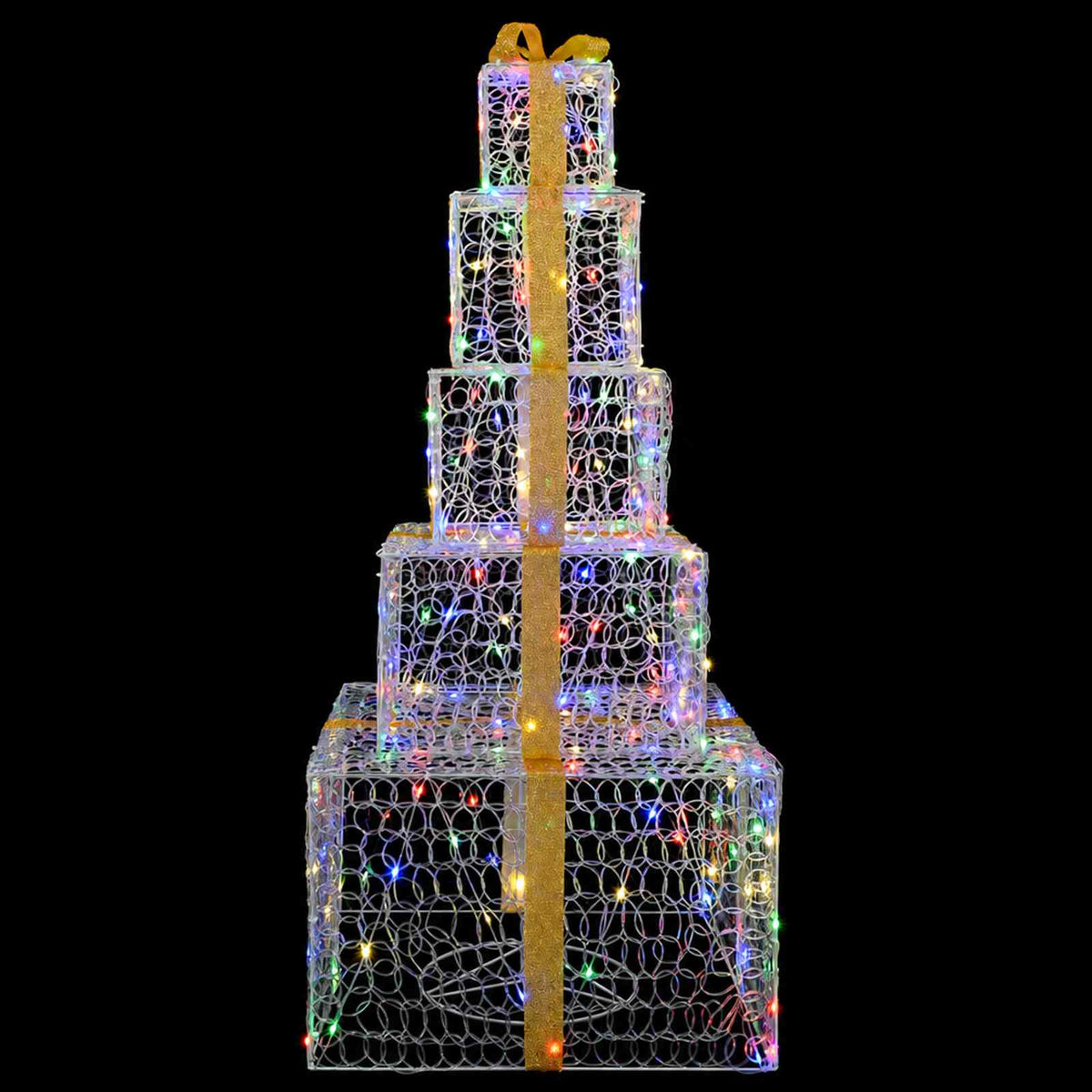 Christmas LED Gift Box Stack 250 LEDs Multicolour