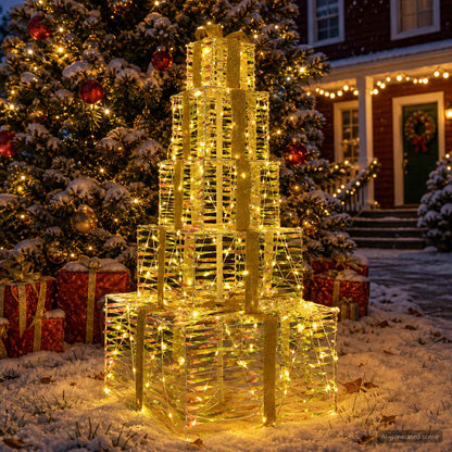 Christmas LED Gift Box Stack 250 LEDs Warm White