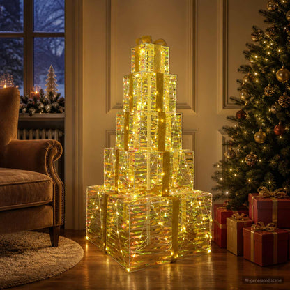 Christmas LED Gift Box Stack 250 LEDs Warm White