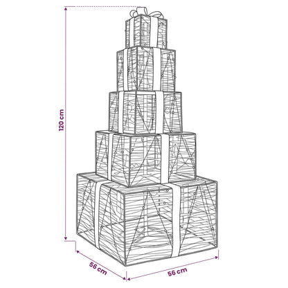 Christmas LED Gift Box Stack 250 LEDs Warm White
