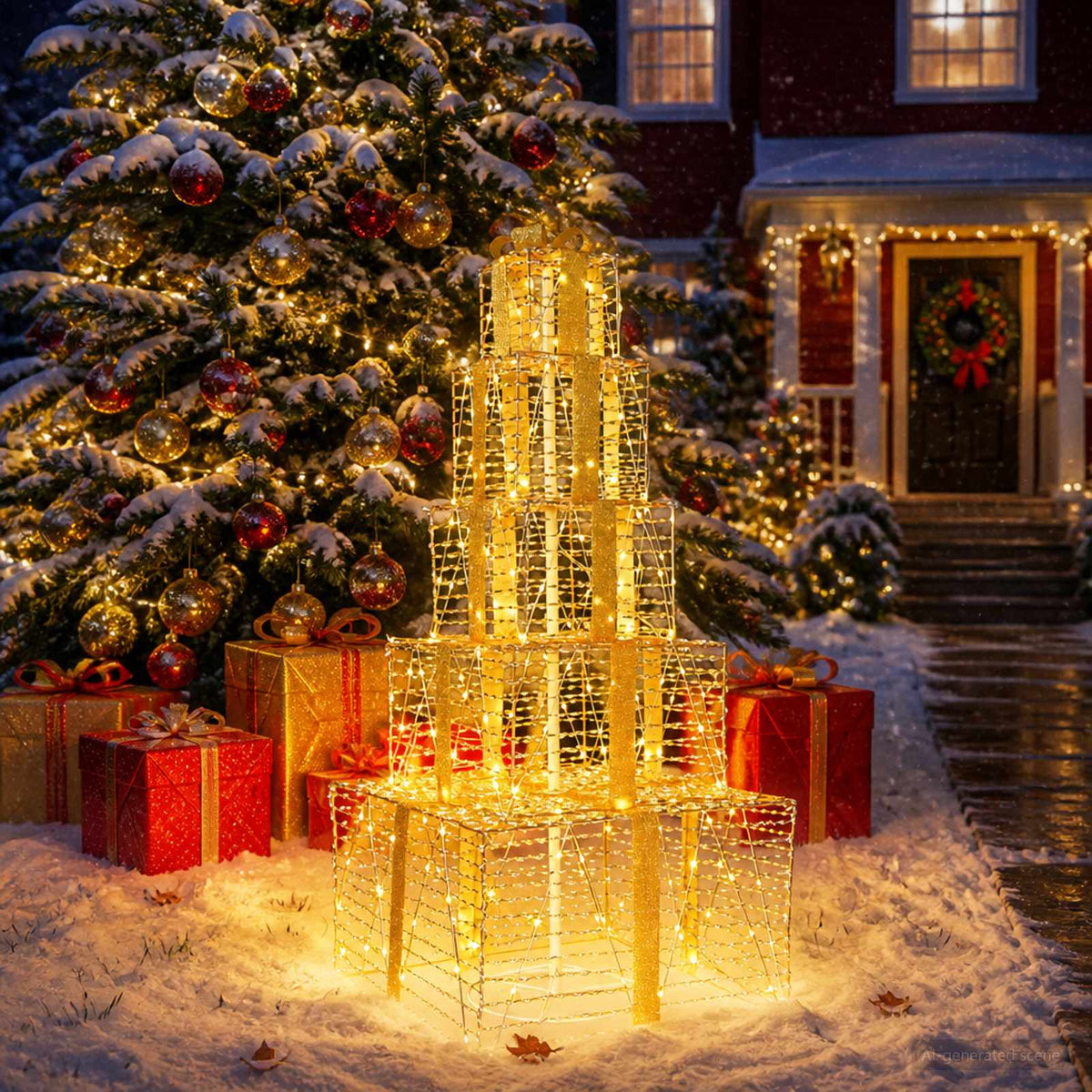Christmas LED Gift Box Stack 250 LEDs Warm White