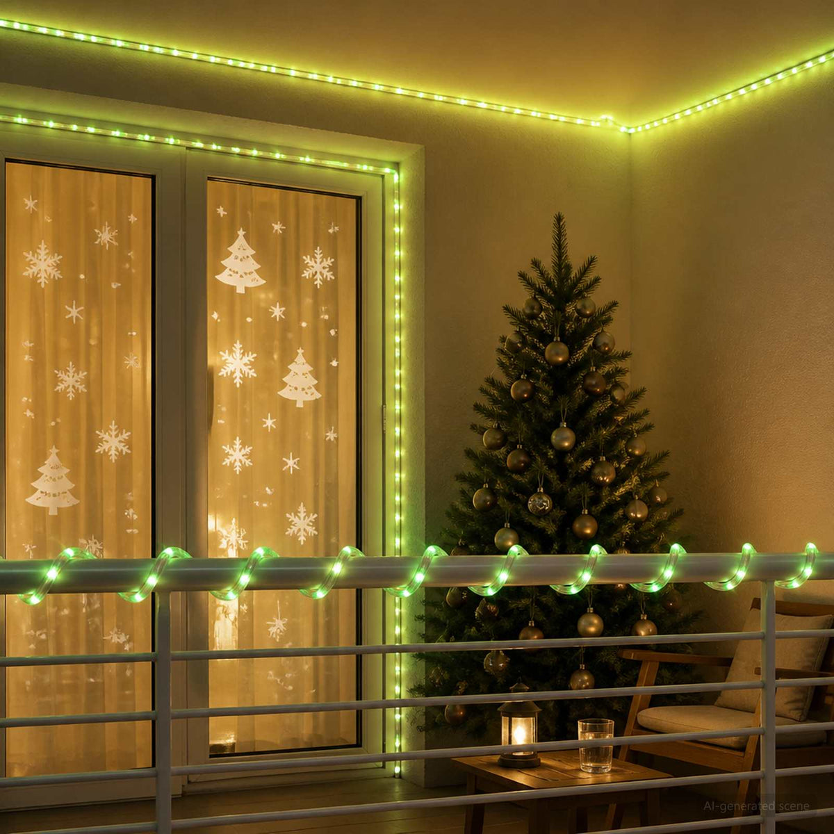 Christmas LED Rope Light 1200 LEDs Green 50 m