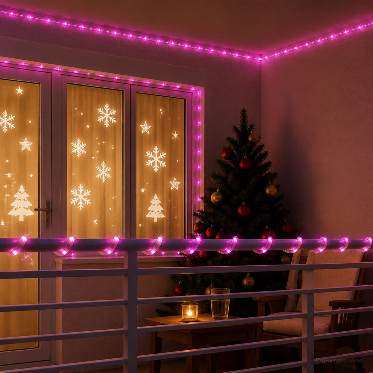 Christmas LED Rope Light 480 LEDs Pink 20 m