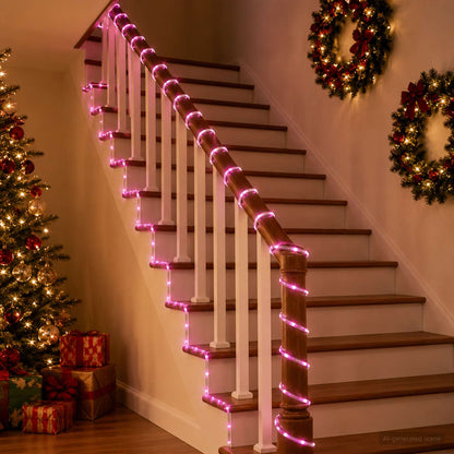 Christmas LED Rope Light 2400 LEDs Pink 100 m