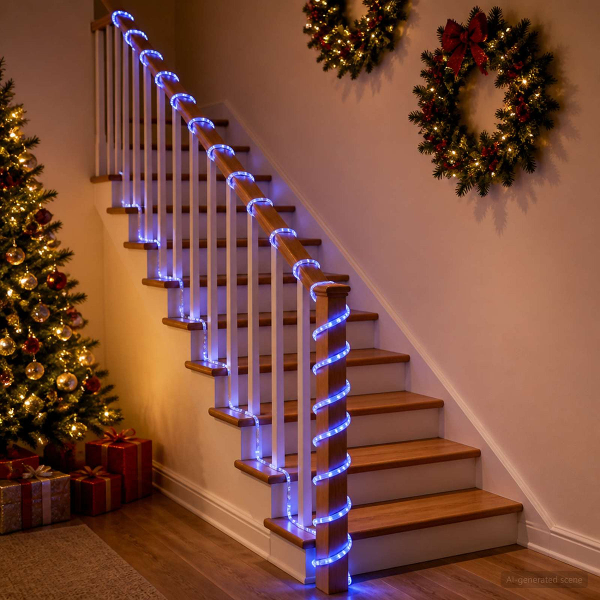 Christmas LED Rope Light 2400 LEDs Blue 100 m
