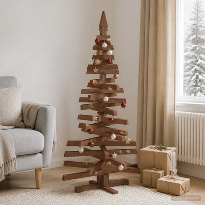 Wooden Christmas Tree KOTKA 150 cm Solid Pine Wood