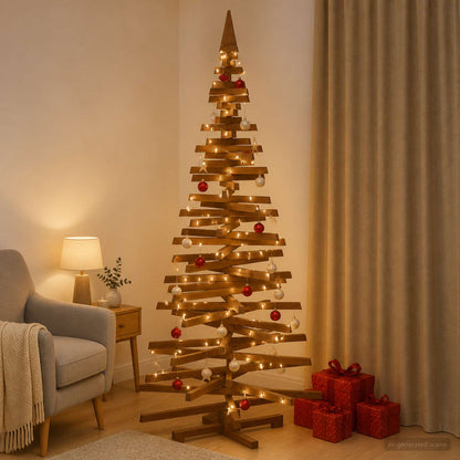 Wooden Christmas Tree KOTKA 240 cm Solid Pine Wood