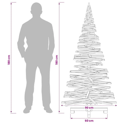 Wooden Christmas Tree KOTKA 180 cm Solid Pine Wood Natural