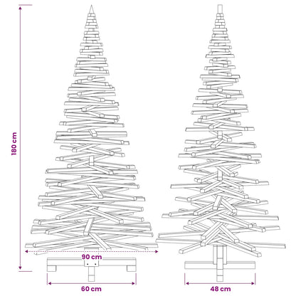 Wooden Christmas Tree KOTKA 180 cm Solid Pine Wood Natural