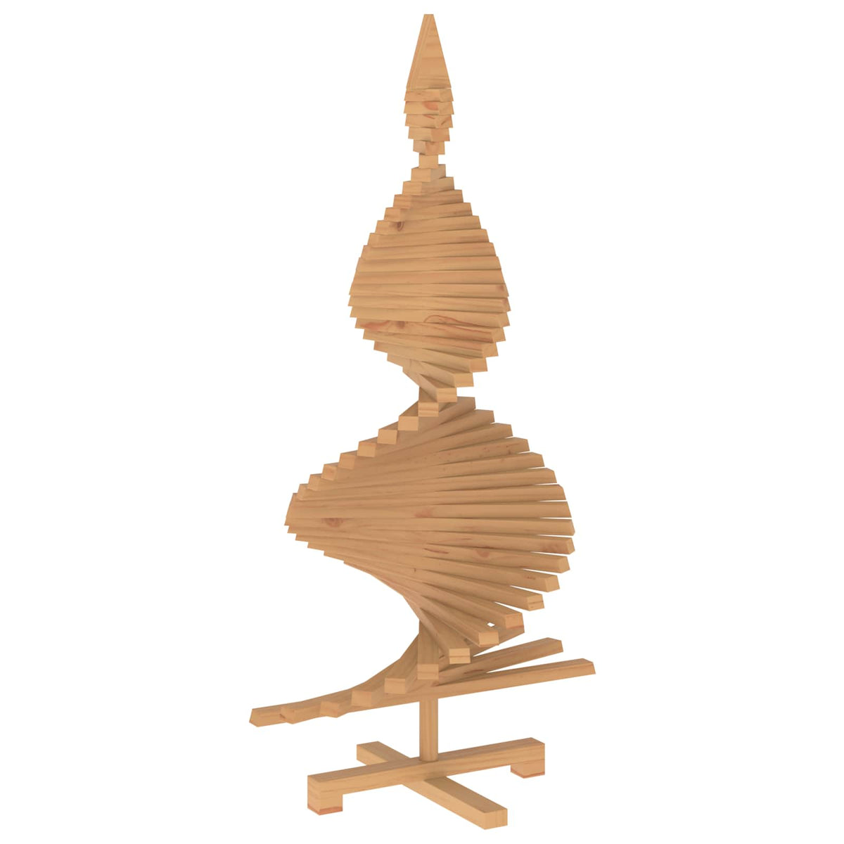 Wooden Christmas Tree KOTKA 120 cm Solid Pine Wood Brown Finish