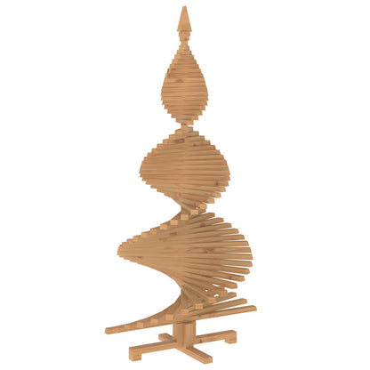 Wooden Christmas Tree KOTKA 150 cm Solid Pine Wood Brown Finish