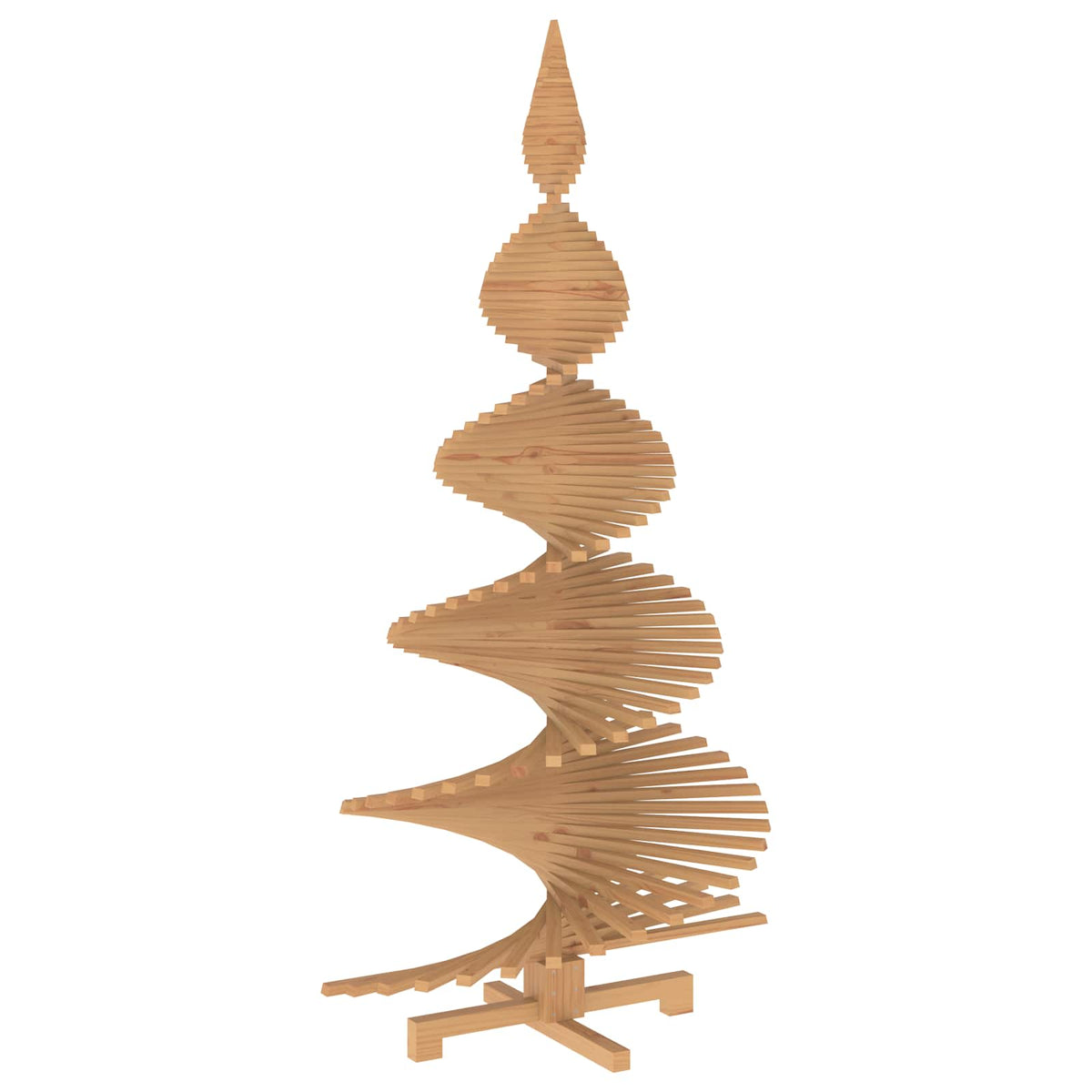Wooden Christmas Tree KOTKA 210 cm Solid Pine Wood Brown Finish