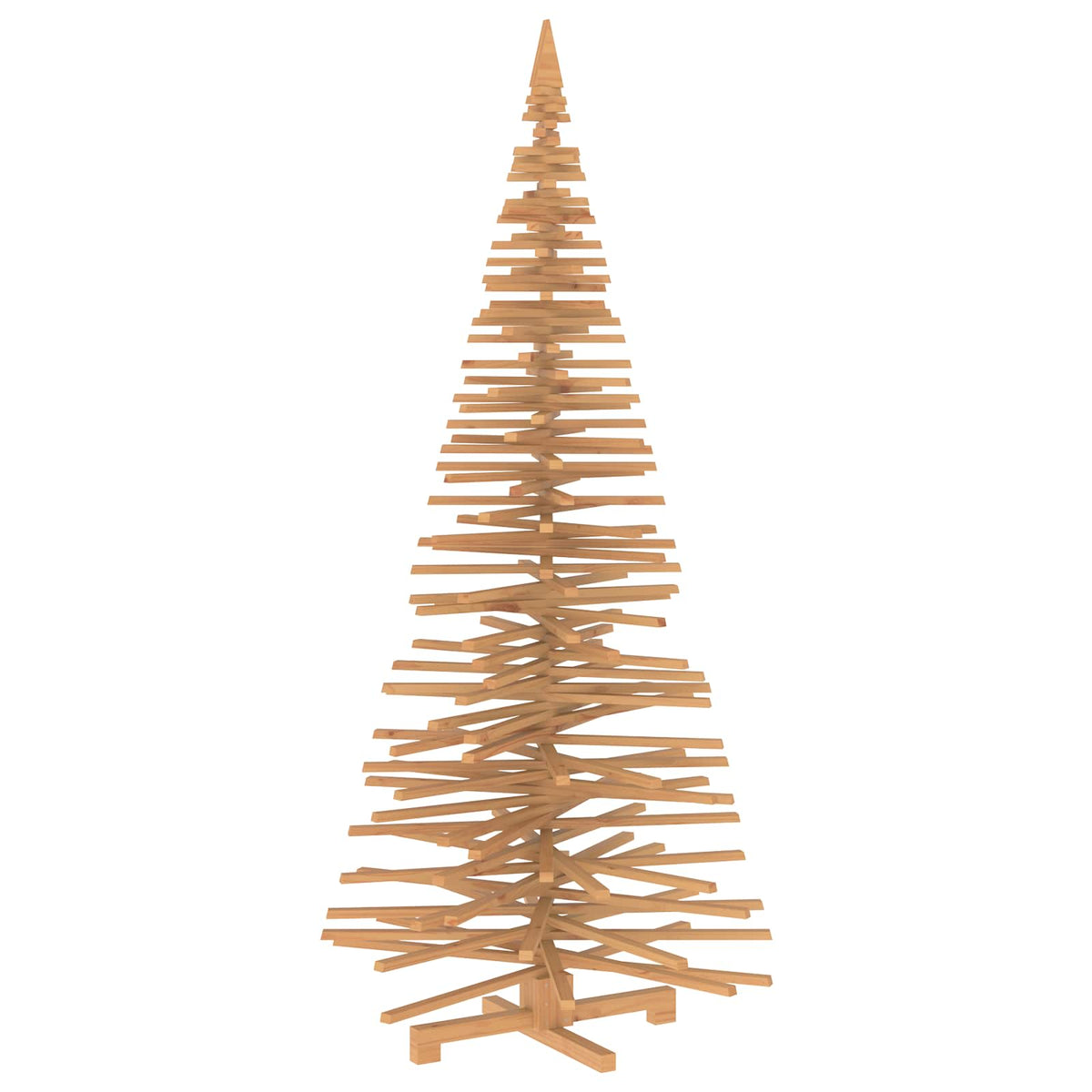 Wooden Christmas Tree KOTKA 240 cm Solid Pine Wood Brown Finish