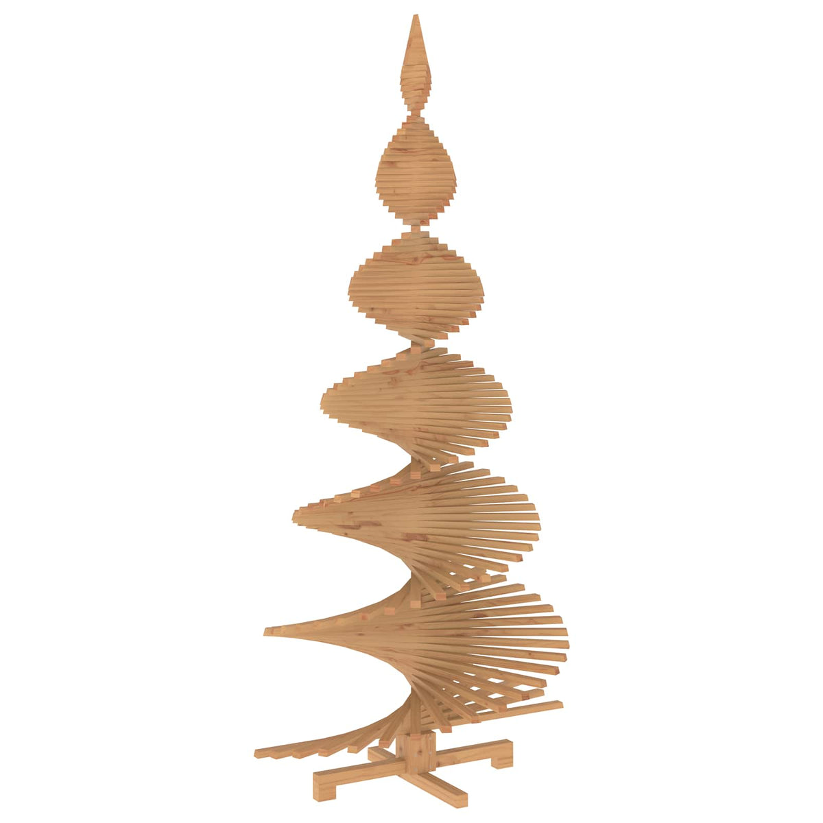 Wooden Christmas Tree KOTKA 240 cm Solid Pine Wood Brown Finish