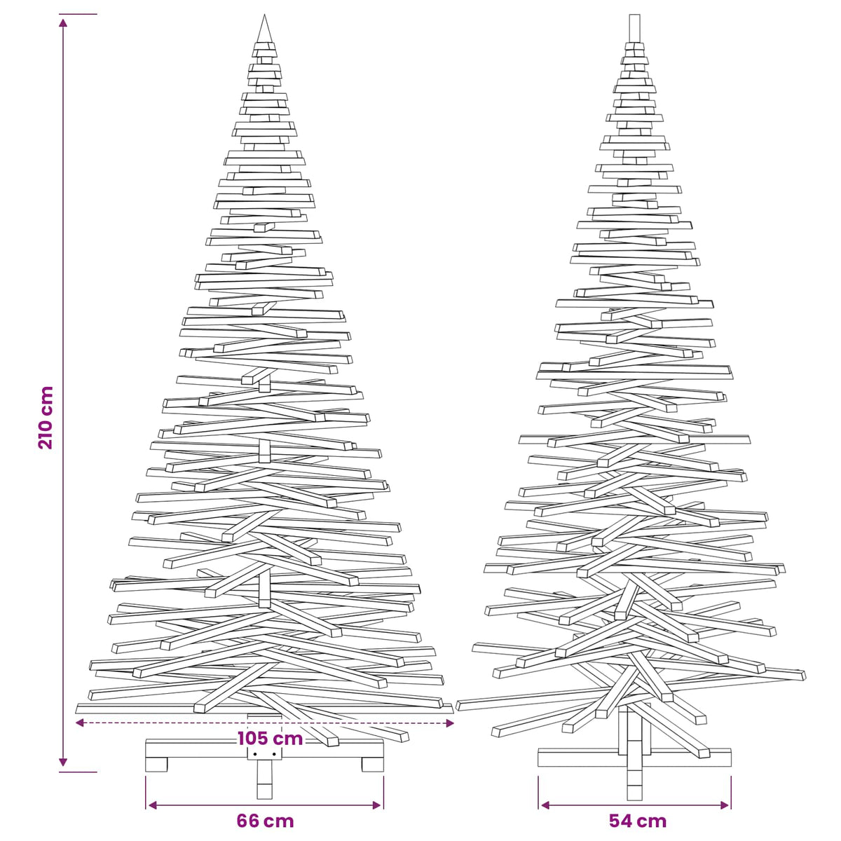 Wooden Christmas Tree KOTKA 210 cm Solid Pine Wood