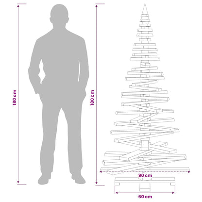 Wooden Christmas Tree KOTKA 180 cm Solid Pine Wood Natural
