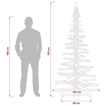 Wooden Christmas Tree KOTKA 210 cm Solid Pine Wood Natural