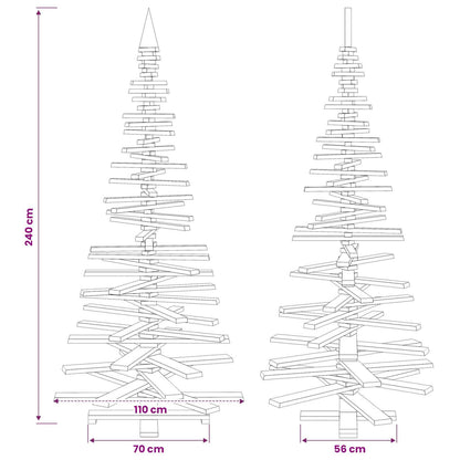 Wooden Christmas Tree KOTKA 240 cm Solid Pine Wood Natural