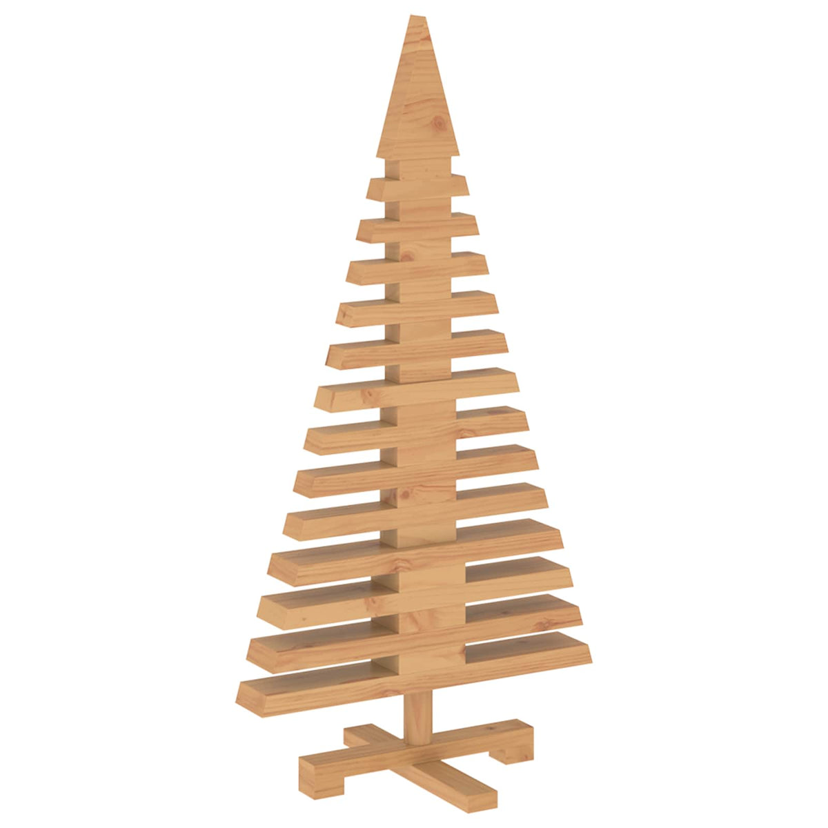 Wooden Christmas Tree KOTKA 90 cm Solid Pine Wood Brown Finish