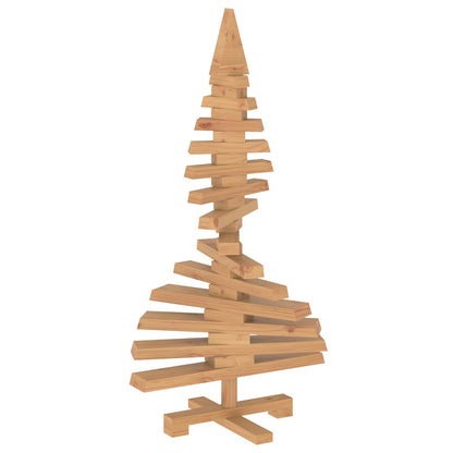 Wooden Christmas Tree KOTKA 90 cm Solid Pine Wood Brown Finish