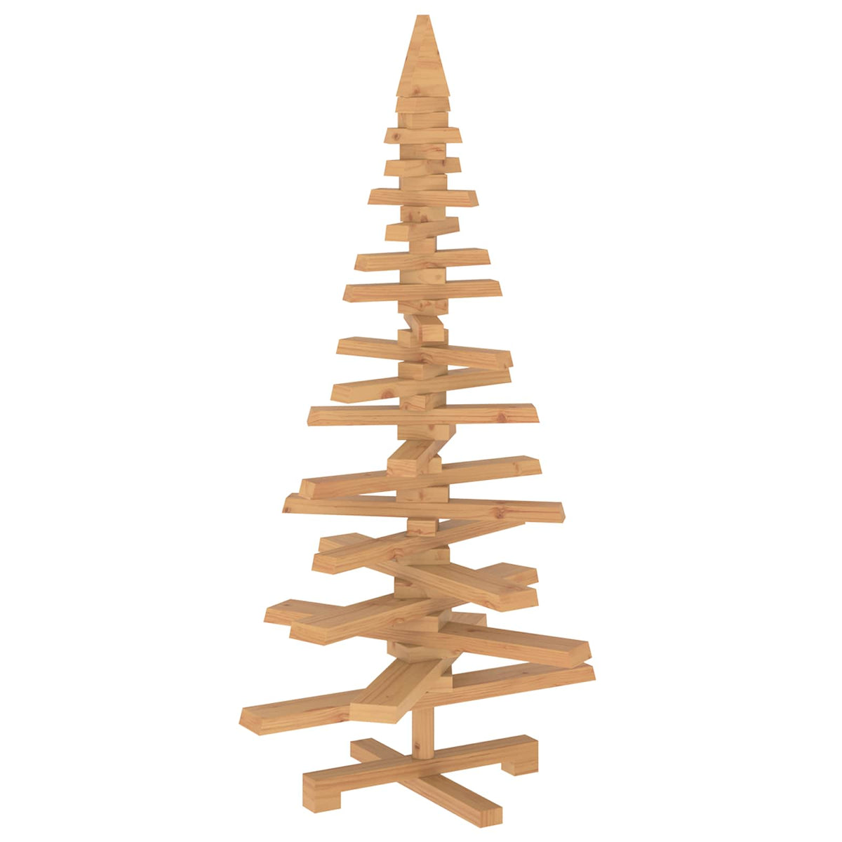 Wooden Christmas Tree KOTKA 120 cm Solid Pine Wood Brown Finish