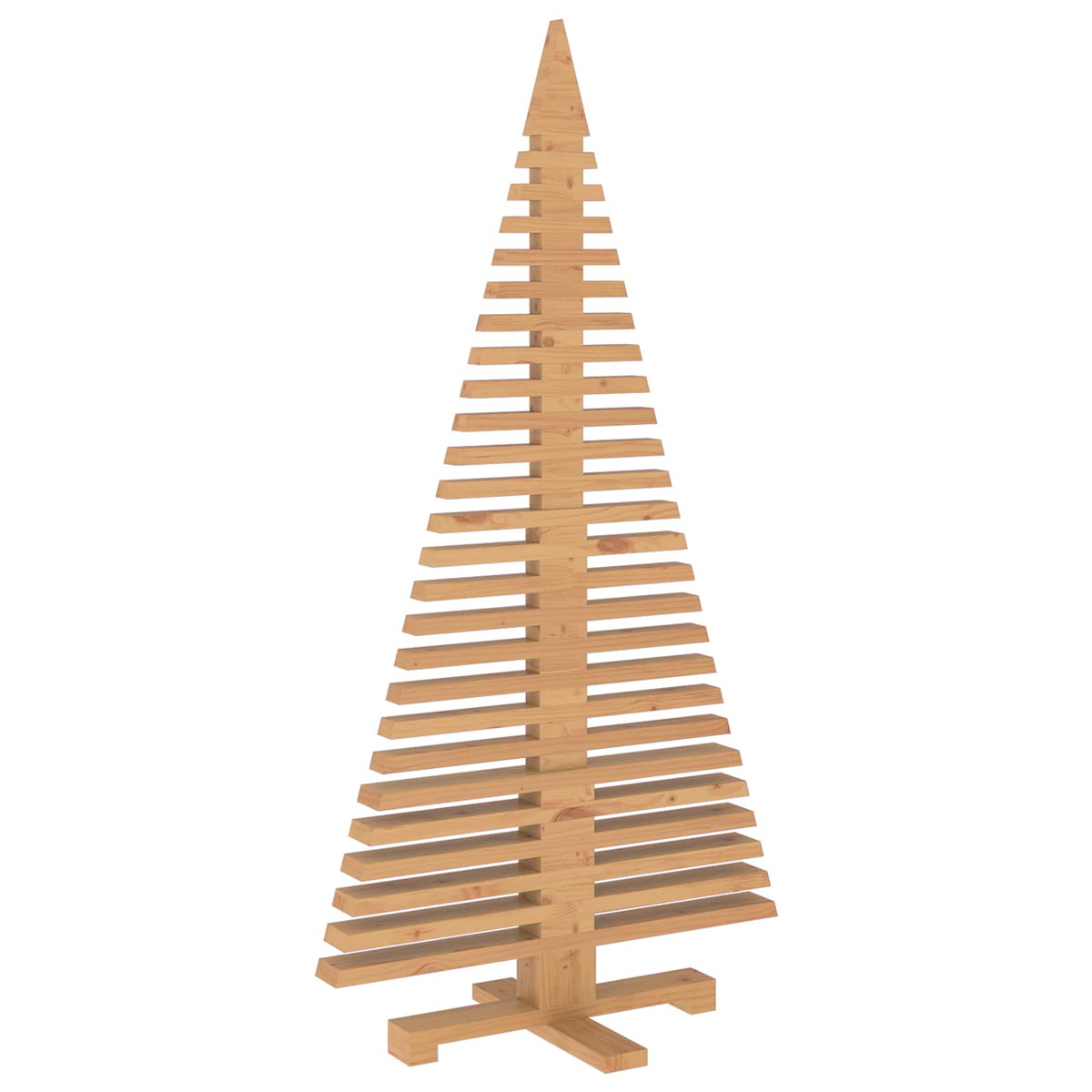 Wooden Christmas Tree KOTKA 150 cm Solid Pine Wood Brown Finish