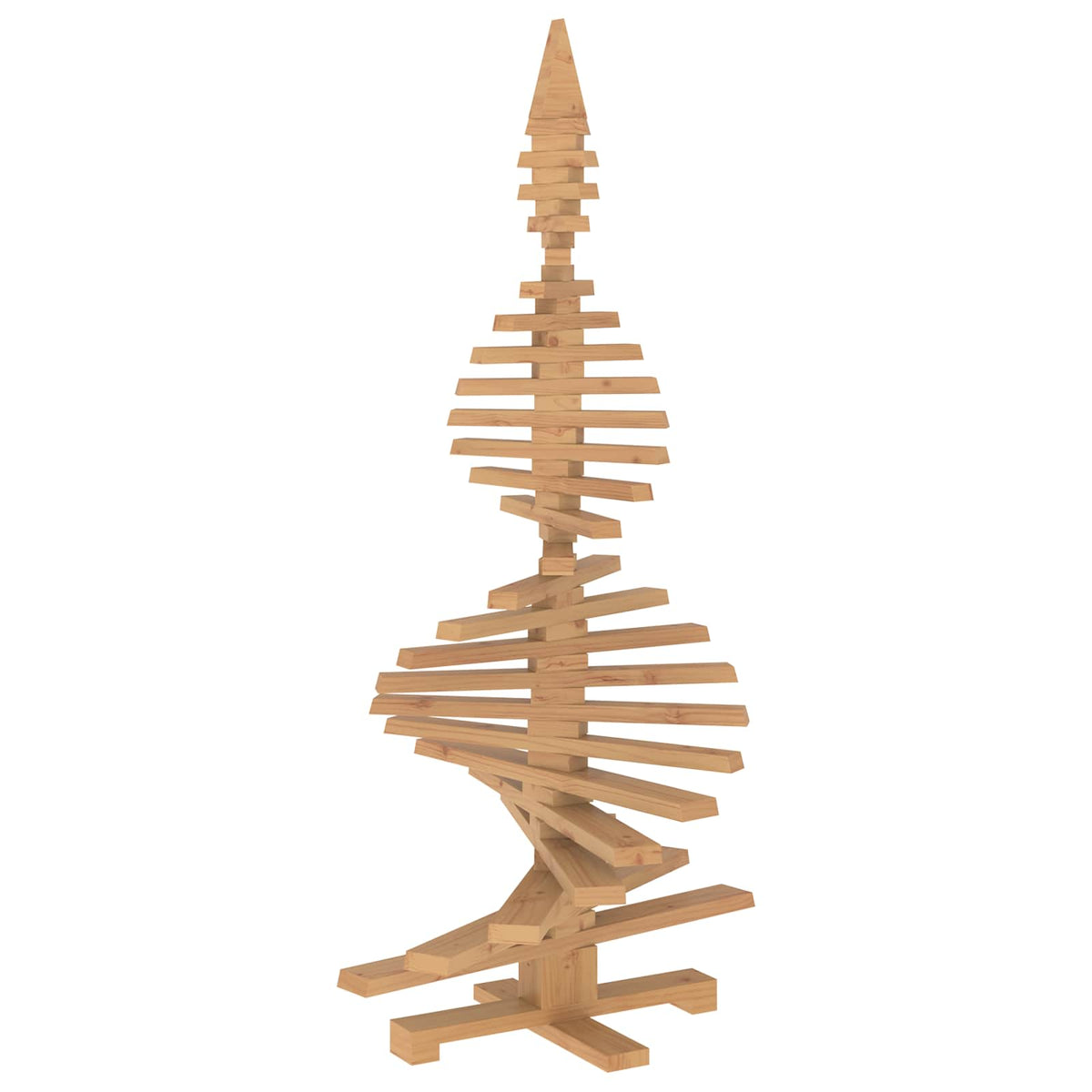 Wooden Christmas Tree KOTKA 150 cm Solid Pine Wood Brown Finish