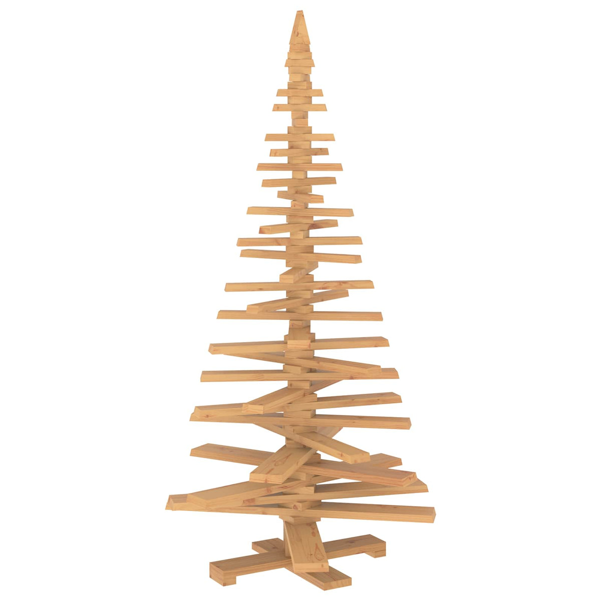 Wooden Christmas Tree KOTKA 180 cm Solid Pine Wood Brown Finish