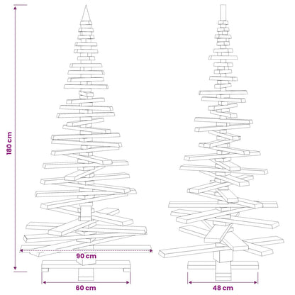 Wooden Christmas Tree KOTKA 180 cm Solid Pine Wood Brown Finish