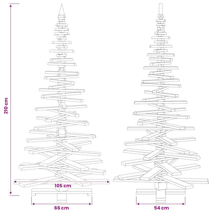 Wooden Christmas Tree KOTKA 210 cm Solid Pine Wood Brown Finish
