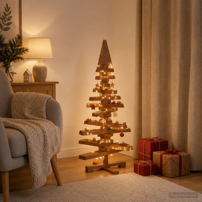 Wooden Christmas Tree KOTKA 90 cm Solid Pine Wood