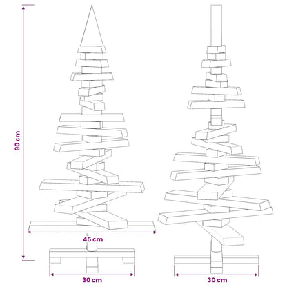 Wooden Christmas Tree KOTKA 90 cm Solid Pine Wood