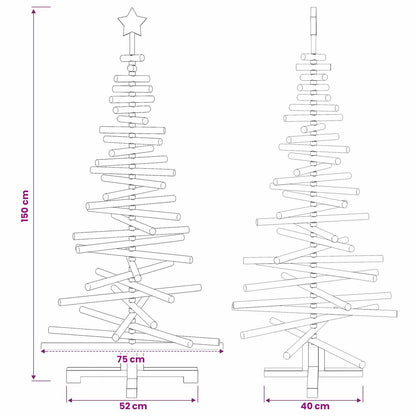 Wooden Christmas Tree KOTKA 150 cm Solid Pine Wood Natural