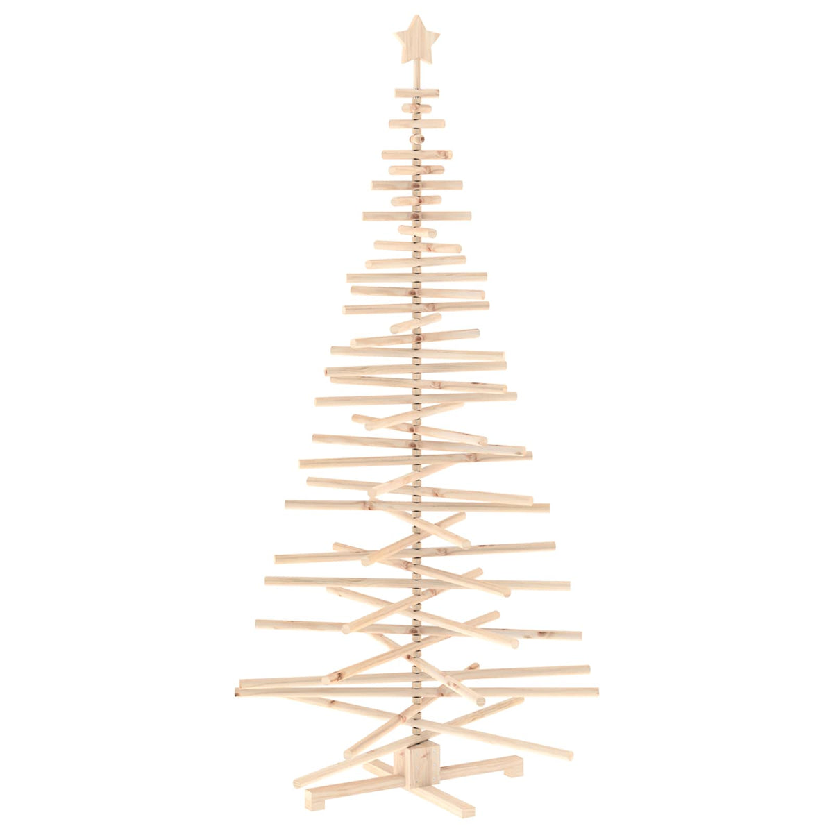 Wooden Christmas Tree KOTKA 210 cm Solid Pine Wood Natural